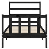 Bed Frame without Mattress Black Small Single Solid Wood Pine 3191870
