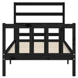 Bed Frame without Mattress Black 100x200 cm Solid Wood Pine 3191900