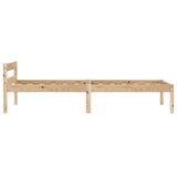 Bed Frame Natural Solid pine wood and plywood Single Durable 283191