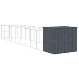Dog House with Run Anthracite 214x1069x181 cm Galvanised Steel 3189123