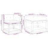 3 Piece Garden Sofa Set with Cushions White Solid Wood Pine 3216991