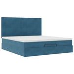 ZNTS Ottoman Bed with Mattresses Dark Blue 180x200cm Velvet 3313419