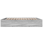 Bed Frame without Mattress Grey Sonoma 180x200 cm Super King 3280998