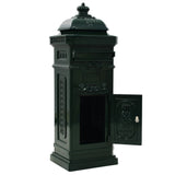 Pillar Letterbox Green Cast aluminium Large Decorative Inlays 43890