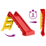 ZNTS Foldable Slide for Kids Indoor Outdoor Red and Yellow 92578