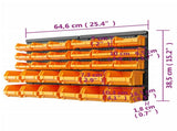32 Piece Storage Bin Kit with Wall Panels Yellow and Black 151832