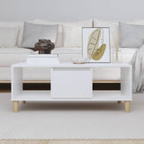 ZNTS Coffee Table High Gloss White 90x50x36,5 cm Engineered Wood 821062