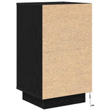 Bedside Cabinet with LED Lights Black 38x34x65 cm 861302