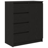 Sideboard with Drawers Black Oak 71x35x84 cm Engineered Wood 861581