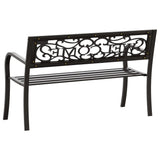 Garden Bench Black Powder-coated steel and plastic Standard 317133