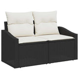 Garden Sofa with Cushion Black 123 x 62 x 69cm Poly Rattan 42006772