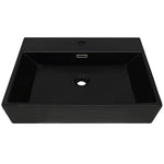 ZNTS Basin with Faucet Hole Ceramic Black 76x42.5x14.5 cm 142743