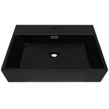 ZNTS Basin with Faucet Hole Ceramic Black 76x42.5x14.5 cm 142743