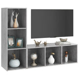 TV Cabinets 2 pcs Concrete Grey 107x35x37 cm Engineered Wood 3079938