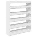 Shoe Rack White 80x25x100 cm Engineered Wood 859896