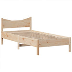 ZNTS Bed Frame without Mattress 75x190 cm Small Single Solid Wood Pine 3323401