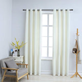 Blackout Curtains with Rings 2 pcs Velvet Cream 140x225 cm 134513