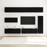 TV Cabinet Set Wall-mounted 7 pcs Black oak 30.5 x 30 x 110 cm 3332588