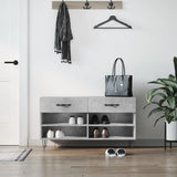 Shoe Bench Concrete Grey 102x35x55 cm Engineered Wood 829736