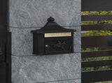 Wall Mounted Mailbox Black 40.5 x 16 x 45 cm Cast Aluminum 42023501