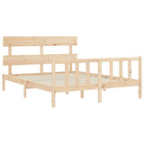 Bed Frame without Mattress King Size Solid Wood Pine 3193276