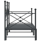 Daybed with Trundle without Mattress Black 75x190 cm Steel 4104672