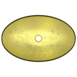 Basin Tempered Glass 54.5x35x15.5 cm Gold 345262