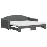 Daybed with Trundle and Mattresses Dark Grey 90x190 cm Fabric 3197602