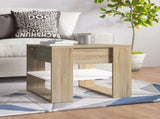Coffee Table White and Sonoma Oak 55.5x55x45 cm Engineered Wood 810913