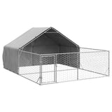 Outdoor Dog Kennel with Run 5x3x1,9 m Galvanised Steel 3329243