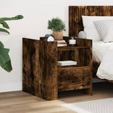 Bedside Cabinet Smoked Oak 45x50x50 cm Engineered Wood 848280