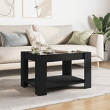 ZNTS Coffee Table with LED Black 73x53x45 cm Engineered Wood 847547