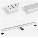 Shower Drain with Line Design Silver 100 cm Stainless Steel 304 42015960
