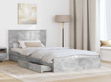 Storage Bed Concrete Grey 90 x 190 cm Engineered Wood 3410843