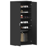 Shoe Cabinet with Door Black 80 x 39 x 180 cm Engineered wood 3333867