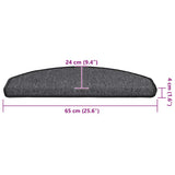 Stair Mats 20 pcs 65x24x4 cm Anthracite Half Round Large 3365789