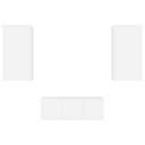 4 Piece TV Wall Units with LED White Engineered Wood 3216818
