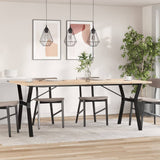 ZNTS Dining Table Y-Frame 200x100x75.5 cm Solid Wood Pine and Steel 3282789