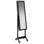 Free-Standing Mirror with LED Black 34x37x146 cm 351767