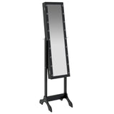 Free-Standing Mirror with LED Black 34x37x146 cm 351767