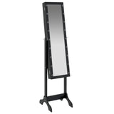 Free-Standing Mirror with LED Black 34x37x146 cm 351767