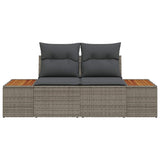 Garden Sofa Grey 184 x 62 x 85cm Poly Rattan 42006814