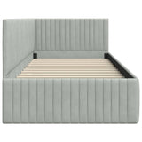Corner Bed Frame with Headboard Light grey 90 x 190 cm Velvet 42016256