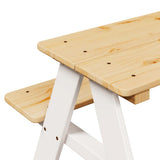 Children's Table with Benches IRUN White 90x79.5x50cm Solid Wood 42000164