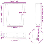 ZNTS Dining Table Legs V-Shape 2 pcs White 40x cm Steel 4012605