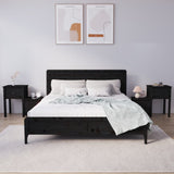 Bedside Cabinet 2 pcs Black 79.5x38x65.5 cm Solid Wood Pine 814548