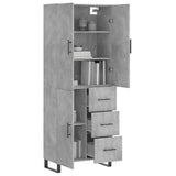Highboard Concrete Grey 69.5x34x180 cm Engineered Wood 3195927