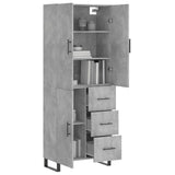 Highboard Concrete Grey 69.5x34x180 cm Engineered Wood 3195927