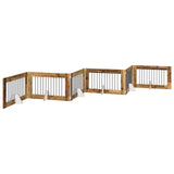 Foldable Dog Gate with Stands 6 pcs Old Wood 602 cm 892125