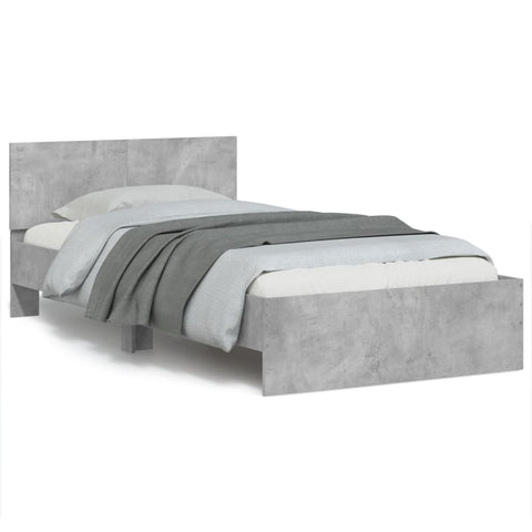 ZNTS Bed Frame without Mattress with LED Lights Concrete Grey 100x200 cm 838802